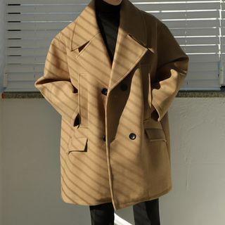 Wide-lapel Oversized Double-breasted Coat