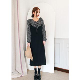 Slit-hem Long Jumper Dress