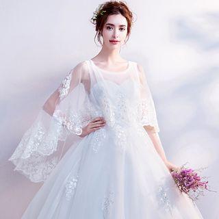 Tulle-overlay Embroidery Evening Gown