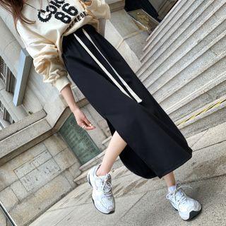 Drawstring Slit Skirt