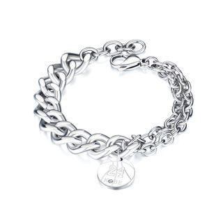 Fashion And Simple Basketball 316l Stainless Steel Bracelet With Cubic Zirconia Silver - One Size