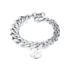 Fashion And Simple Basketball 316l Stainless Steel Bracelet With Cubic Zirconia Silver - One Size