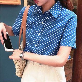 Short-sleeve Polka-dot Shirt