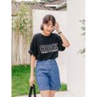 Check Letter Oversize T-shirt