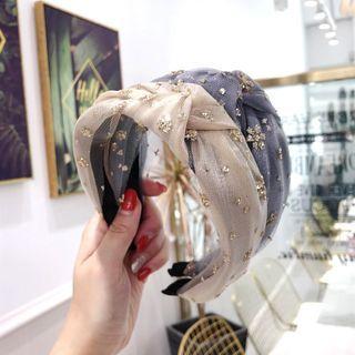 Sequined Mesh Knot Headband