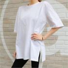 Slit-side Short-sleeve T-shirt