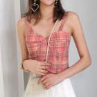Plaid Open Back Camisole Top