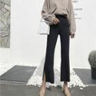 Plain Side Slit Boot Cut Pants