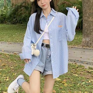 Plaid Shirt Gingham - Blue - One Size