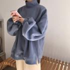 Mock Neck Pullover Fog Blue - One Size
