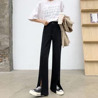 Slit Wide-leg Dress Pants / Set
