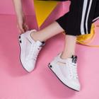 Platform Embroidery Lace-up Casual Shoes