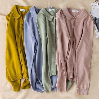 Plain Slim-fit Cardigan