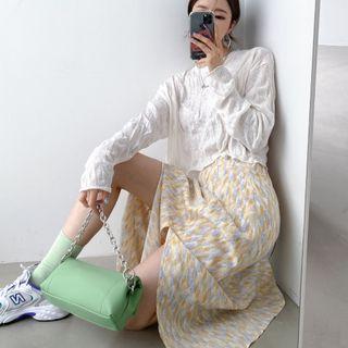 Slit-hem Floral Print Maxi Skirt