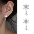 Rhinestone Star Dangle Earring With Earring Back - 1 Pair - Earring - As Shown In Figure - One Size