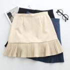Pleated Hem A-line Skirt
