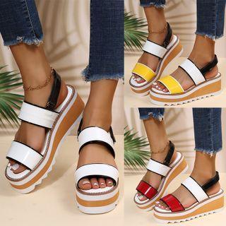 Wedge-heel Panel Sandals