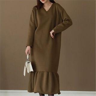 Ruffled Long Pullover Dress