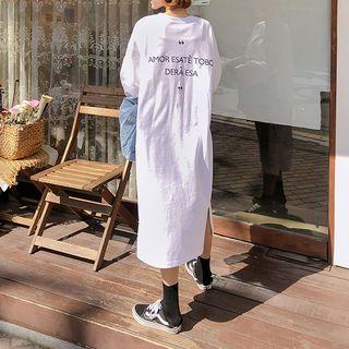 Amor Letter-printed Long T-shirt Dress