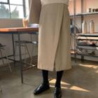 Zip-side Long Wrap Skirt