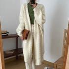 Open-front Midi Cable Knit Cardigan