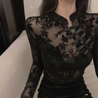 Lace Blouse Black - One Size