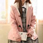Cat-embroidered Fleece-lined Duffle Jacket