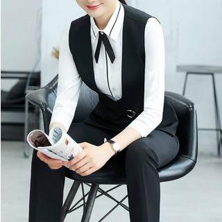 Single Button Vest / Fitted Skirt / Dress Pants / Set