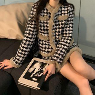 Houndstooth Jacket / A-line Skirt