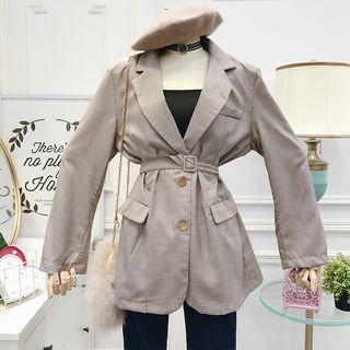 Lightweight Long Blazer With Sash