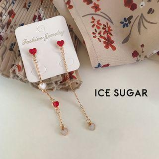 Asymmetric Heart Ear Stud 925 Silver - Earring - One Size