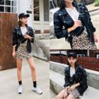 Zip-detail Faux-leather Jacket Black - One Size