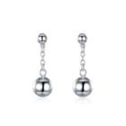Fashion Simple Round Bead Earrings Silver - One Size