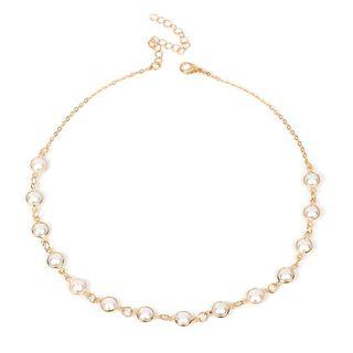 Faux Pearl Choker Gold - One Size