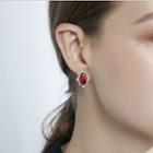 Faux Crystal Earring 1 Pair - Red - One Size