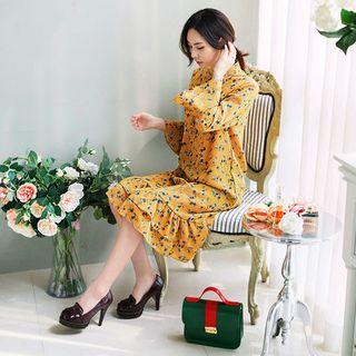 Floral-printed Ruffle-hem Dress