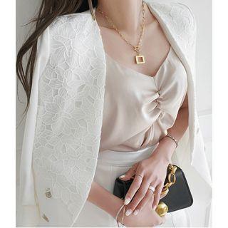 Shirred Front Satin Camisole Top