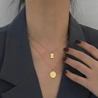 Tag Pendant Layered Choker Necklace Necklace - Double Layers - Gold - One Size