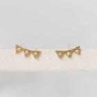 Rhinestone Triangle Stud Earring 1 Pair - As Shown In Figure - One Size