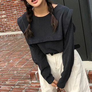 Sailor Collar Long-sleeve T-shirt As Shown In Figure - One Size