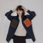 Color-block Pocket Loose-fit Jacket