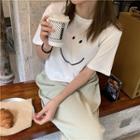 Smiley-face T-shirt White - One Size