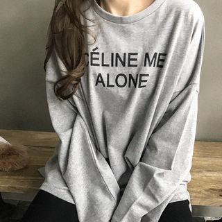 Lettering Dip-back Oversized T-shirt