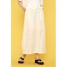 Pocket-side Maxi Skirt Cream - One Size