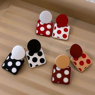 Polka Dot Square Alloy Dangle Earring