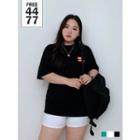 Fits All Letter-printed Drop-shoulder T-shirt