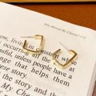 Open Square Alloy Earring 01# - 1 Pair - Gold - One Size
