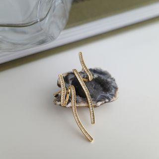 Alloy Curve Earring 1 Pair - Alloy Curve Earring - One Size