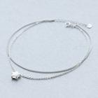 925 Sterling Silver Star Layered Anklet S925 - As Shown In Figure - One Size