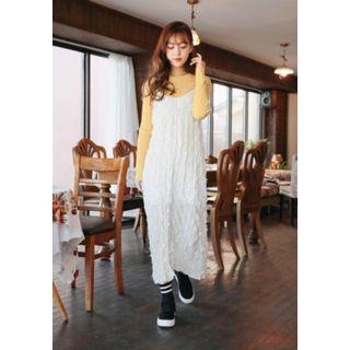 Spaghetti-strap Crinkled Chiffon Long Dress
